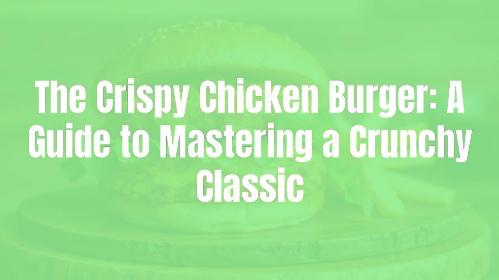 A crispy chicken burger with golden-brown coating, juicy chicken patty, fresh lettuce, and melted cheese on a soft bun, placed on a rustic wooden board, warm lighting, realistic.