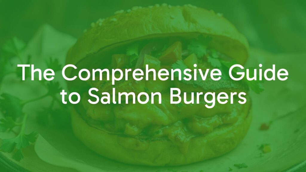 Juicy salmon burger on a toasted bun, fresh herbs and toppings, vibrant food photography, appetizing.