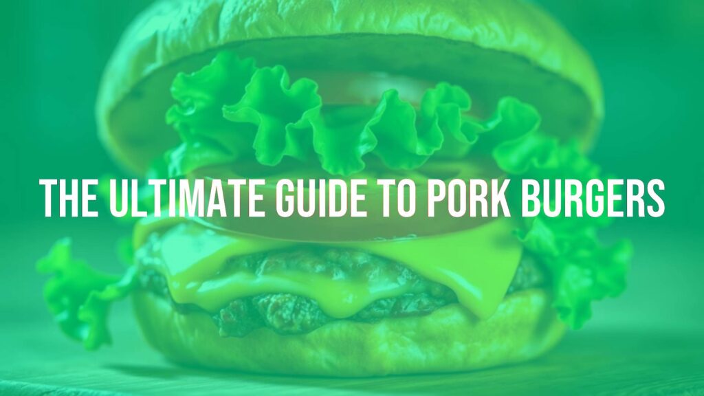 Juicy pork burger with melted cheese, fresh lettuce, and tomato on a toasted bun, savory and appetizing, soft lighting, realistic food photography.