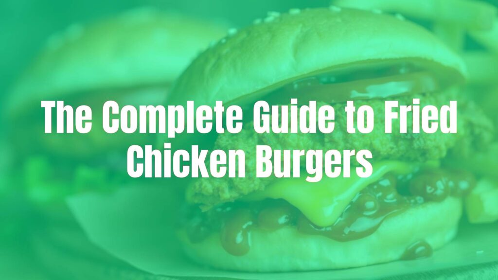 A crispy fried chicken burger on a soft bun with juicy toppings, close-up, golden and appetizing, realistic food photography style.