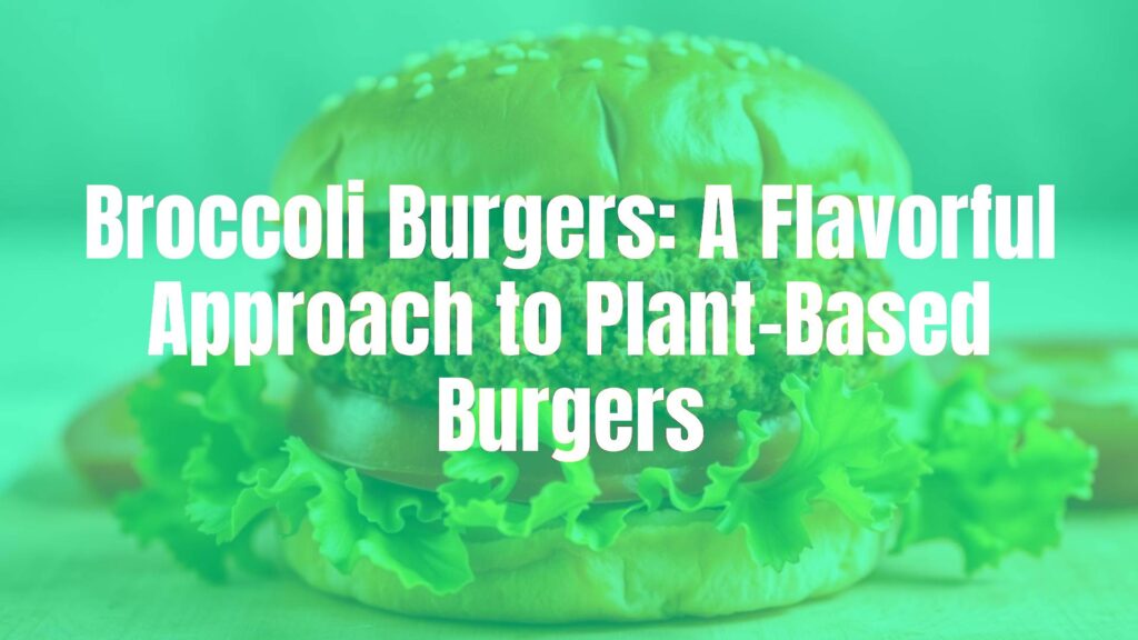 A delicious, golden-brown broccoli burger on a toasted bun with fresh lettuce and tomato, close-up shot, vibrant and healthy, photorealistic.