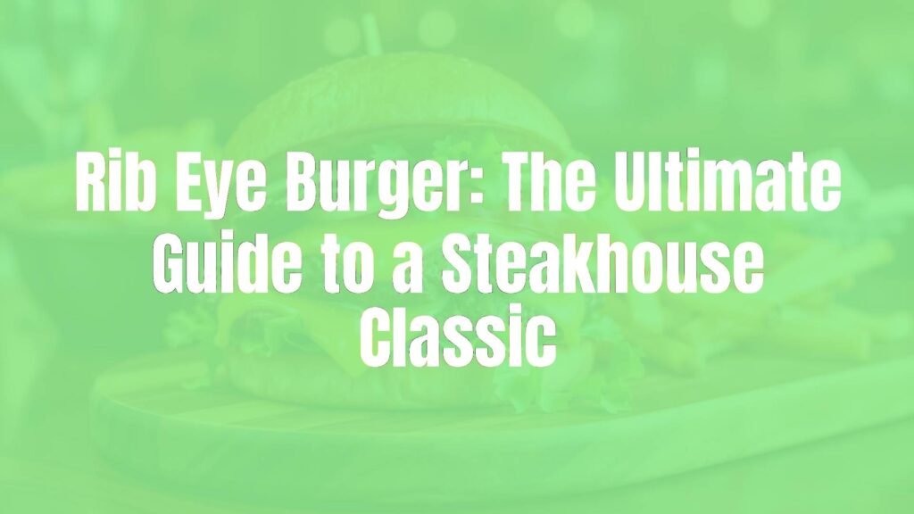 Juicy rib eye burger on a wooden board, melted cheese, fresh lettuce and tomato, golden toasted bun, steakhouse ambiance, realistic.