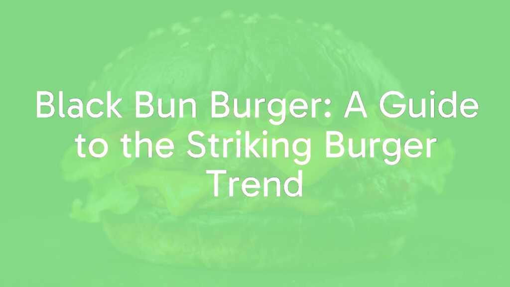 A striking black bun burger with a juicy beef patty, melted cheese, fresh lettuce, and glossy toppings, high-quality food photography, dark background, dramatic lighting.