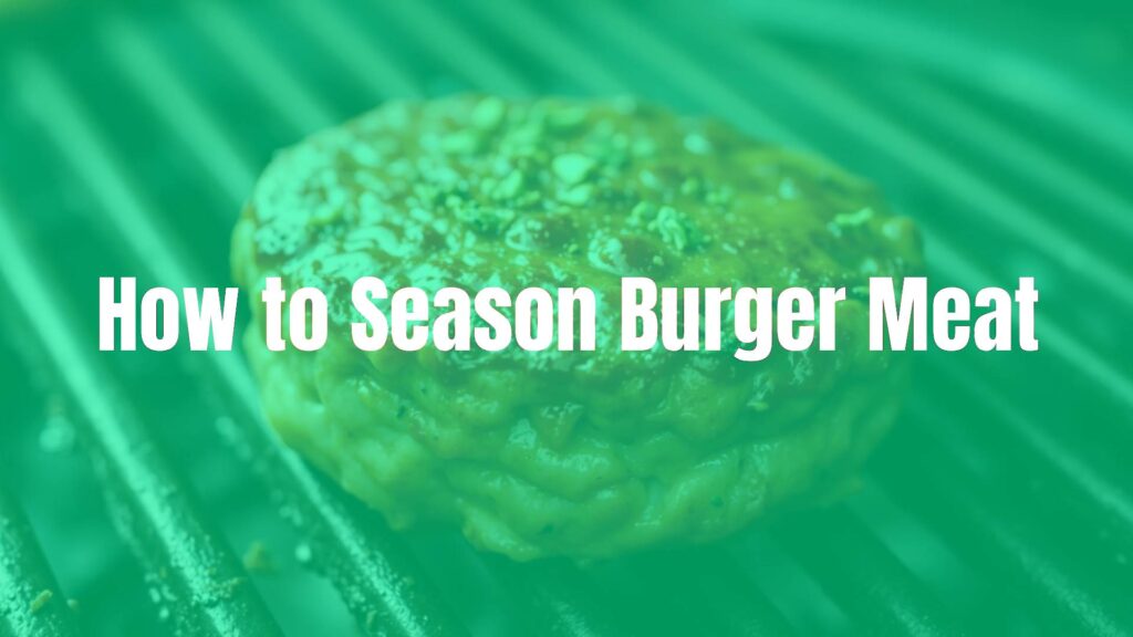 Juicy seasoned burger patty sizzling on a grill, close-up, herbs and spices sprinkled on top, realistic.