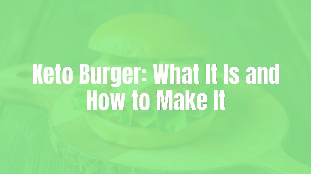 A juicy keto burger with no bun, topped with fresh lettuce, cheese, and avocado, placed on a wooden board, rustic style, appetizing.